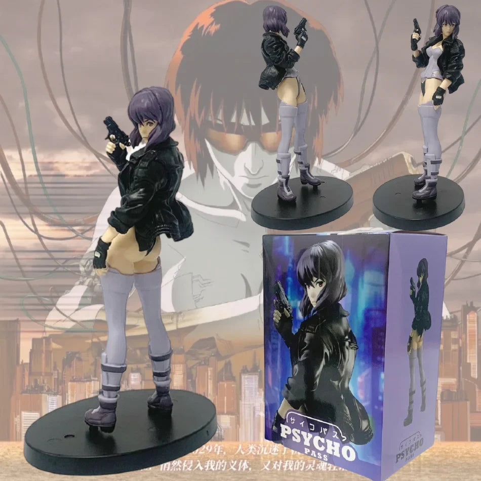 18cm Anime Ghost In The Shell Anime Figure captain Motoko Kusanagi Action Figures Peripheral PVC Desktop Model Doll Toy Gifts