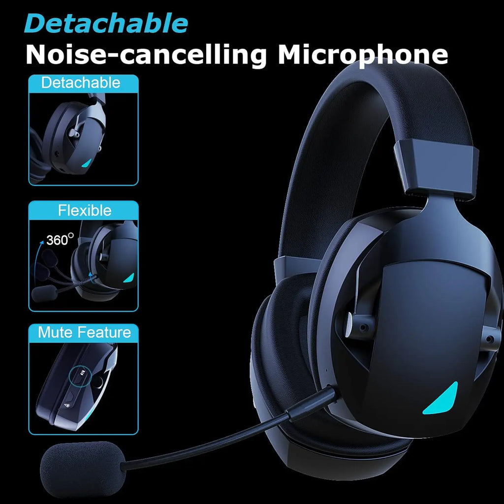 Acinaci 2.4GHz Wireless Gaming Headset for PS5, PS4 Gamers, PC, Nintendo Switch, Bluetooth Gaming Headphones and microphone