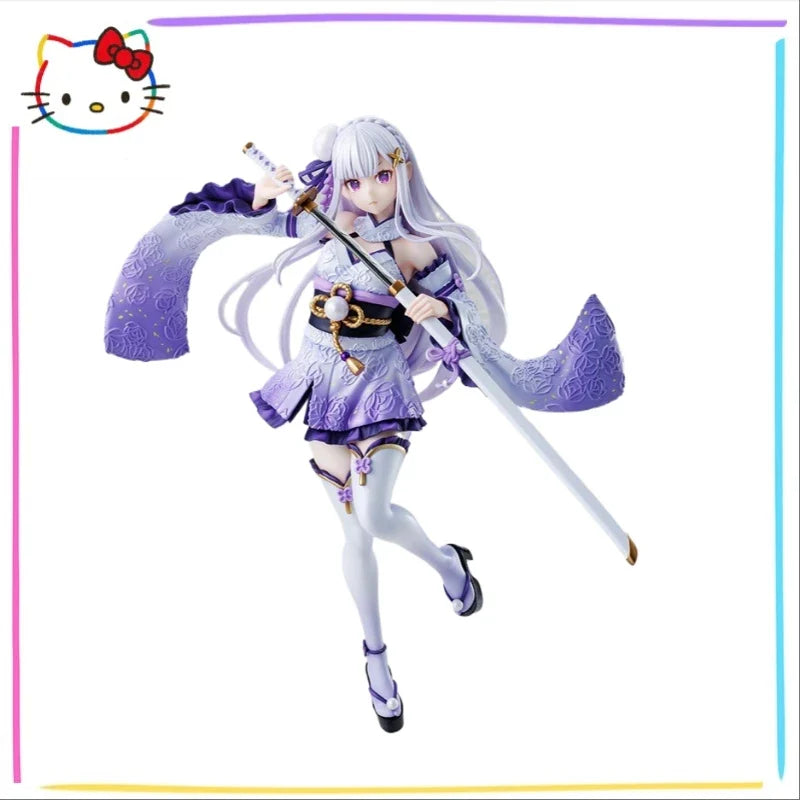 In Stock Original KADOKAWA Re: ZERO Starting Life in Another World Emilia Battle Costume Ver. 24cm Anime 1/7 Figure Doll Model