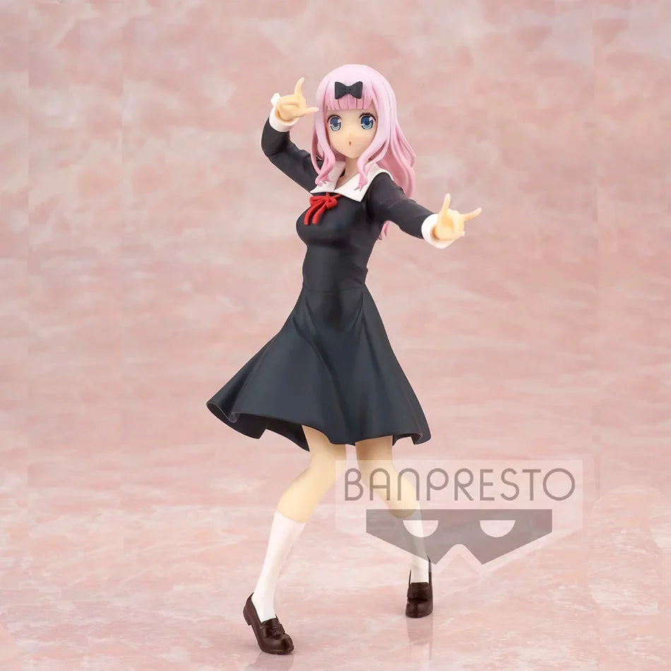 18cm Anime Figure Kaguya-sama: Love Is War‌ Fujiwara Chika Shinomiya Kaguya Kawaii Girl Action Figure Collectible Model Toy Gift