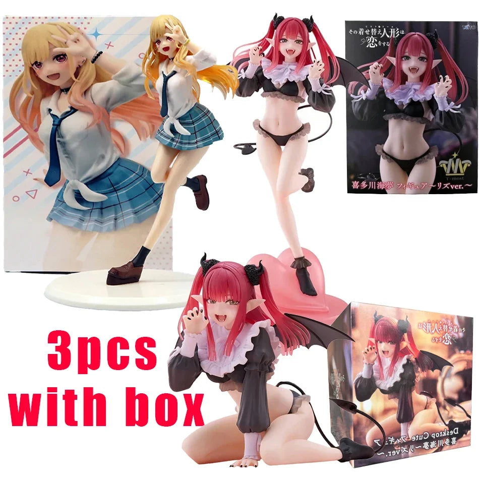 3pcs My dear dress marin kitagawa liz see cute anime figure pvc collection model table ornament toys kids birthday gift‘s