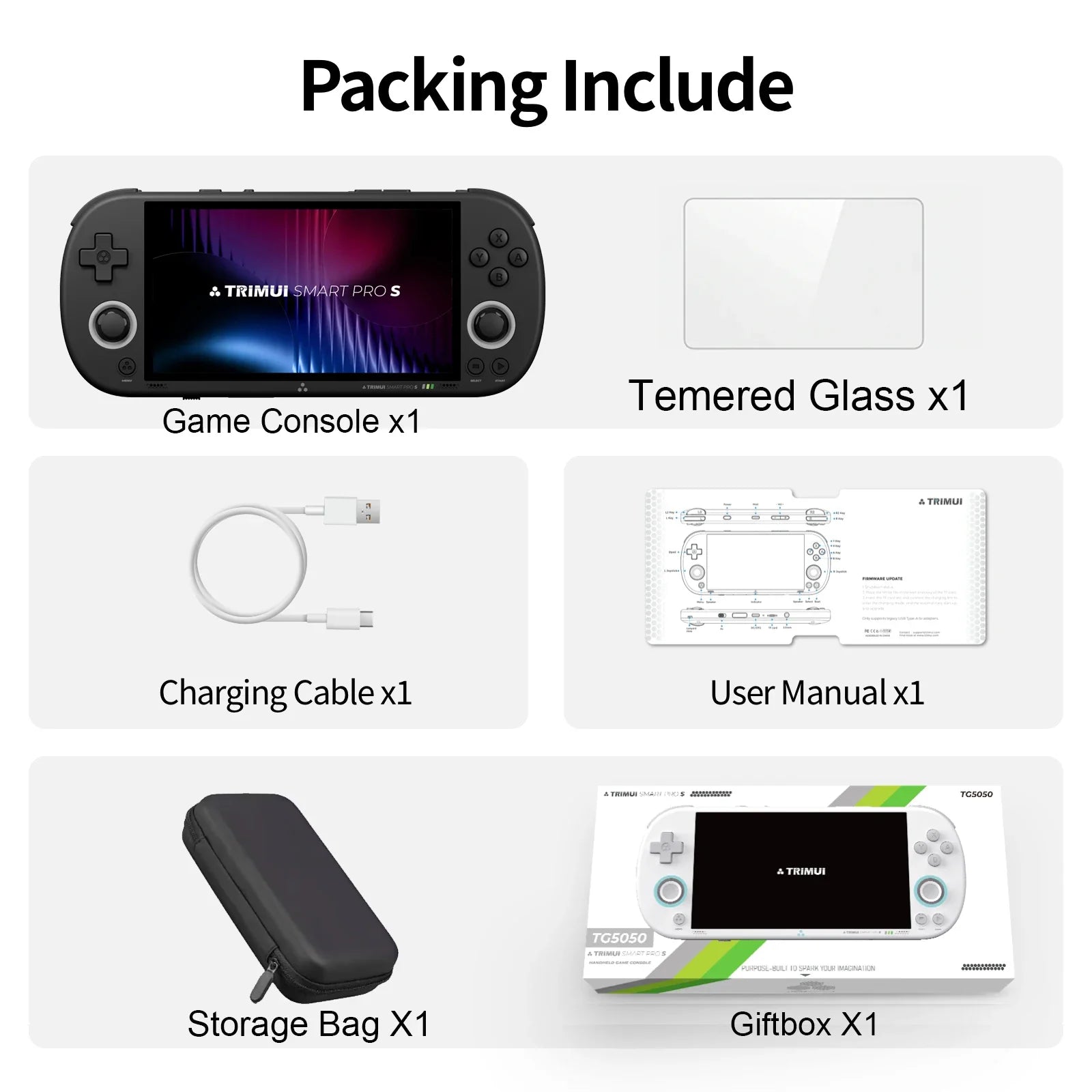 BOYHOM Trimui Smart Pro S TG5050 Handheld Game Console - Best for N64/PSP, Octa-core 2.0GHz, 4.96" IPS Display, 5000mAh Battery