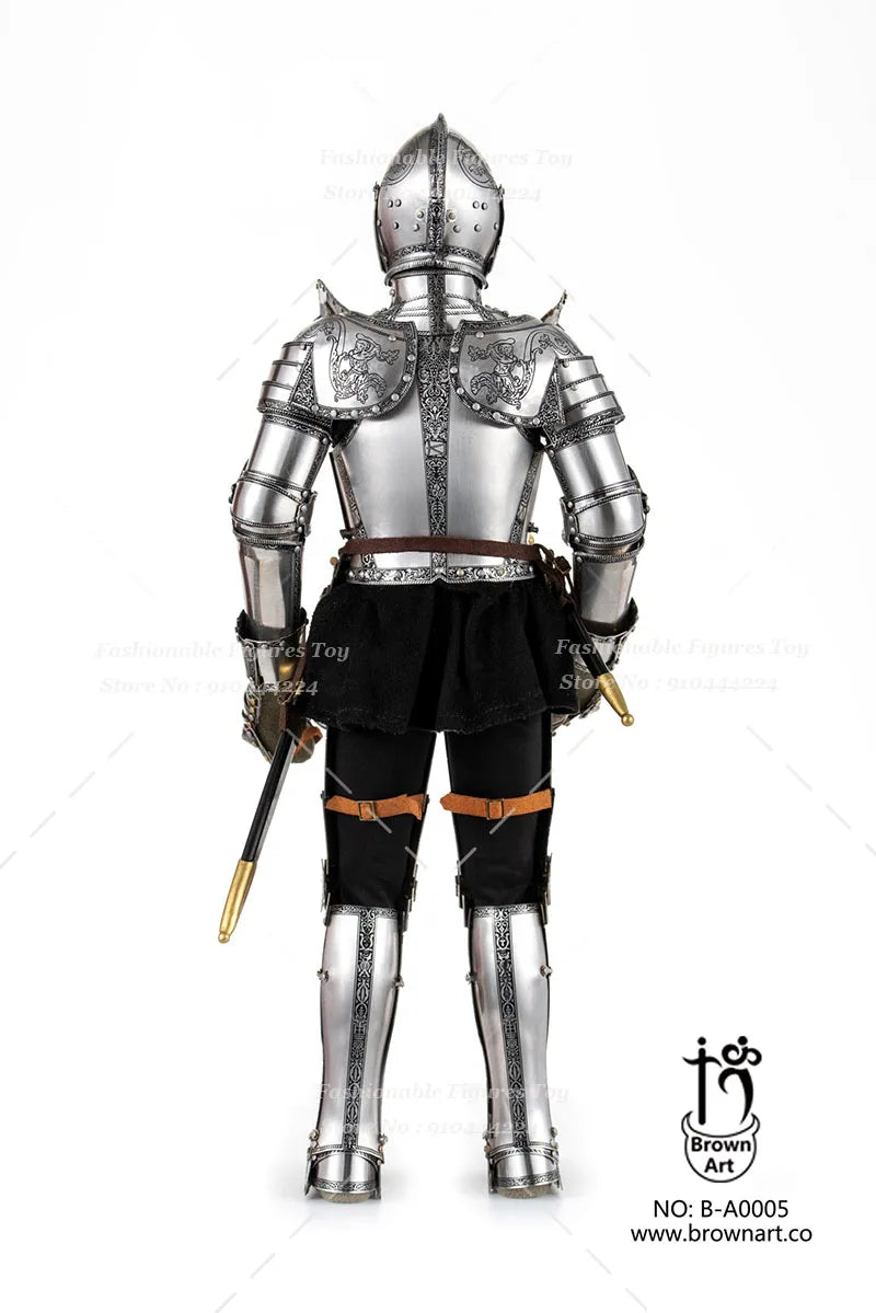 BROWN ART BA0005M 1/6 Men Soldier European German Duke Armored Soldier  Armored Soldier Stainless Steel Armor Weapon 12" Dolls