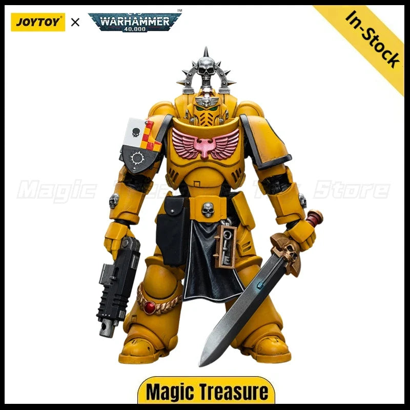 【In Stock】JOYTOY Warhammer 40K Imperial Fist Lieutenant with Power Sword Anime Model Toys Gift 1/18 Action Figure