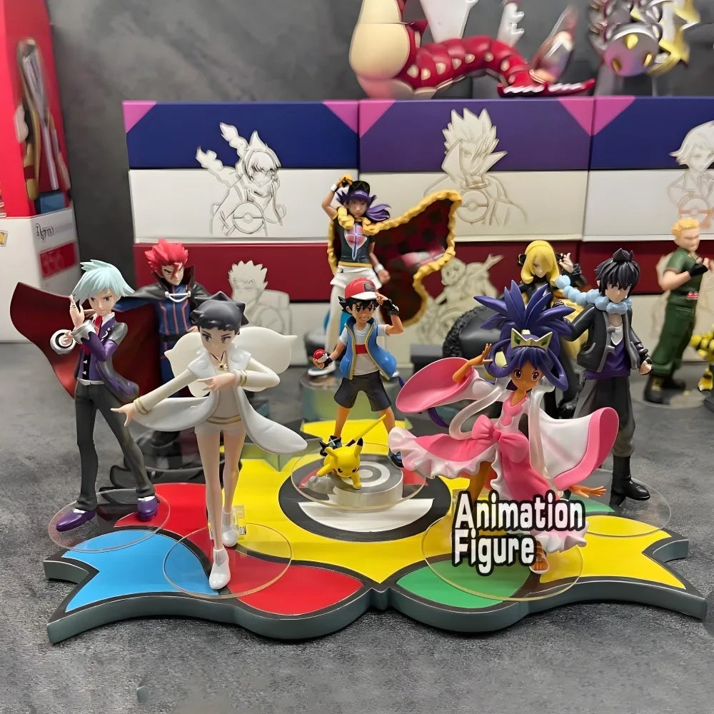 7-9cm Anime Pokemen Figure The Eight Great Masters Action Figures Pvc Statue Collection Model Toys for Children Gifts