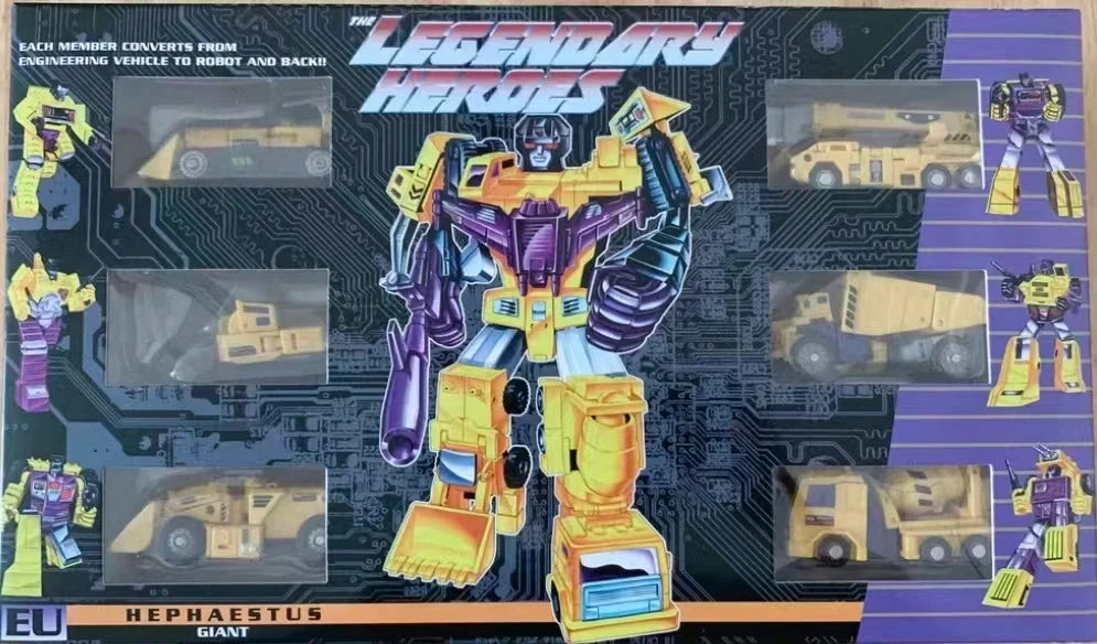 【Hot Sales】Original Newage NA Transformers G2 Animation H34Y GIANT HEPHAESTUS Devastator Anime Figure Hobbies Toys Collectible