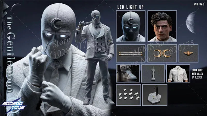 Soosootoys SST-049 1/6 Men Soldier Mr. Knight The Gentlemoon Moon Knight Werewolf By Night Avengers Hero 12Inch Action Figure