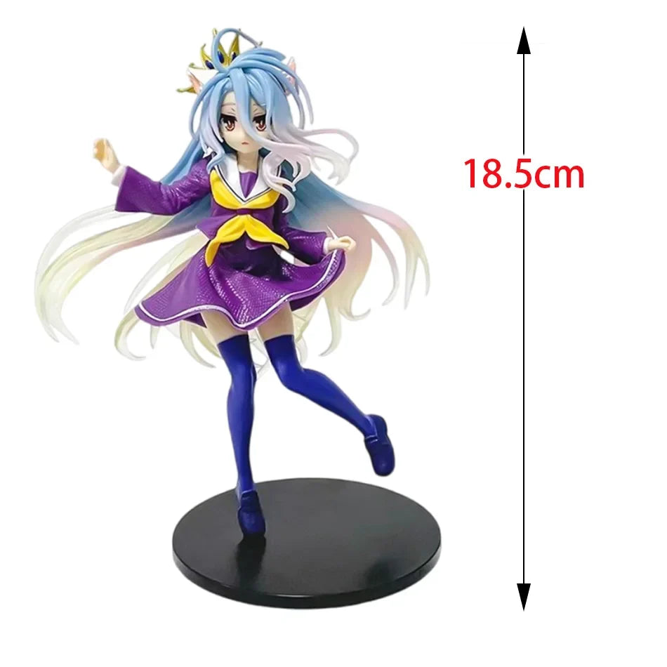 Anime NGNL No Game No Life White " 18.5CM Shiro PVC Model Action Figures Model Collection Ornament Toy Holiday Gif In stock Hot