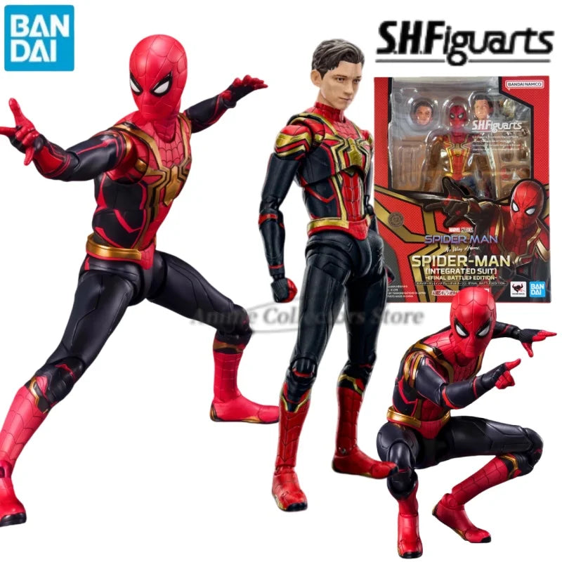 Bandai SHF S.H.Figuarts Soul Limited Spider-Man：integrated Suit No Way Home Anime Action Figure Assembly Model Ornaments Gift
