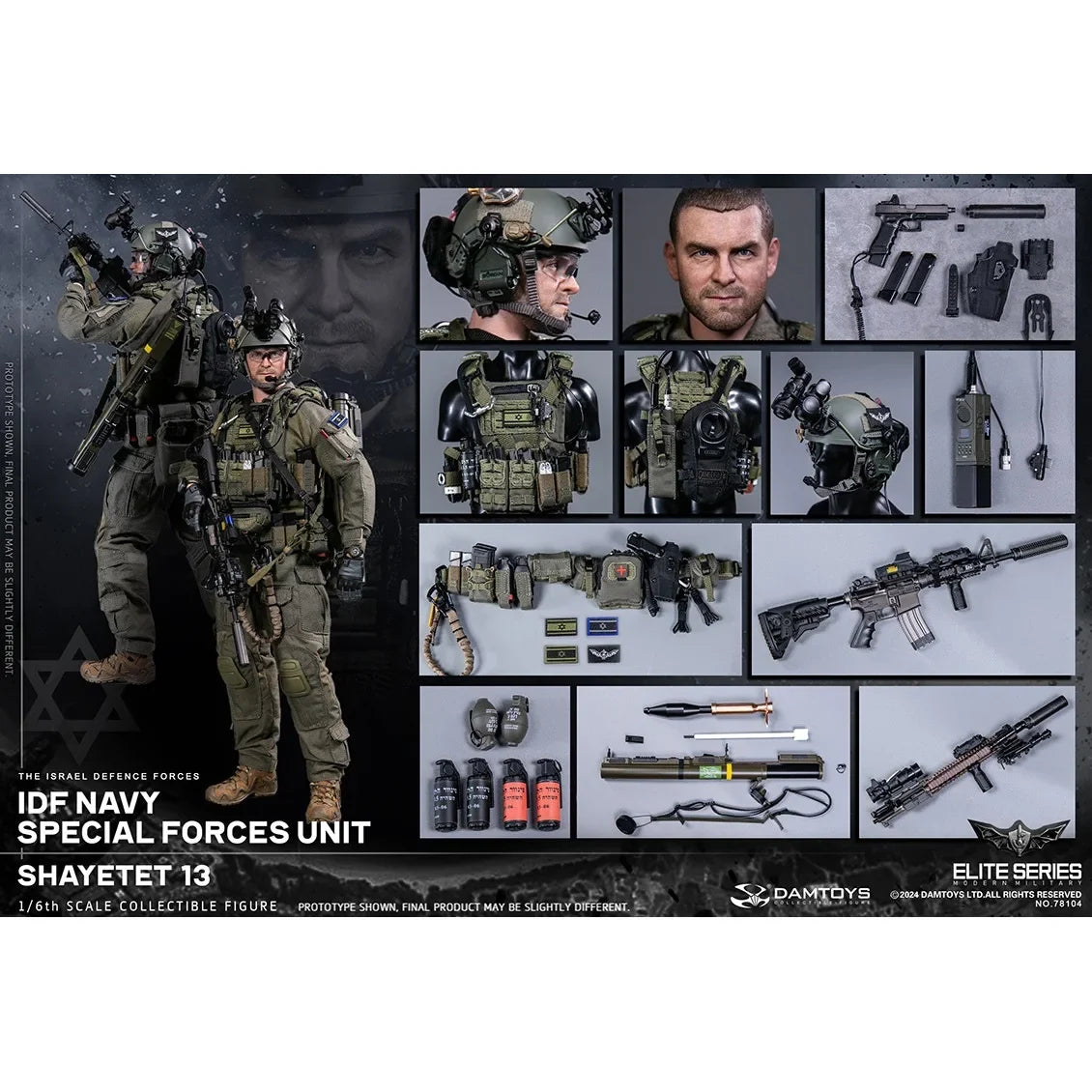 DAM 78104  1/6 Scale Soldier Set Model 12''Israeli Defense Forces Navy IDF