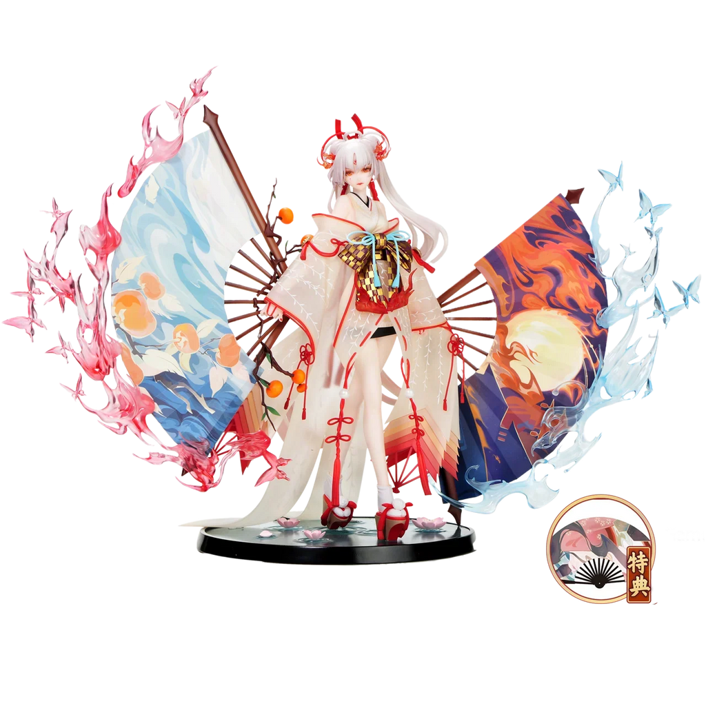 30cm Genuine Original Wings Inc Onmyoji Shiranui Night Fire Leaving Song Anime Figure 1/7 Collect Model Desktop Decoration Gift