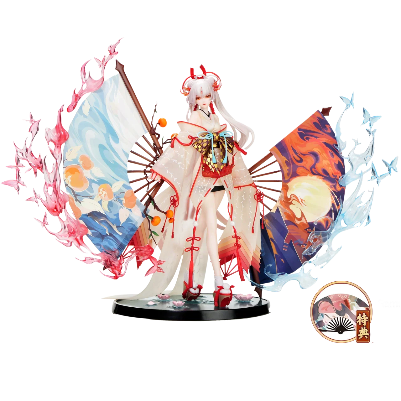 30cm Genuine Original Wings Inc Onmyoji Shiranui Night Fire Leaving Song Anime Figure 1/7 Collect Model Desktop Decoration Gift