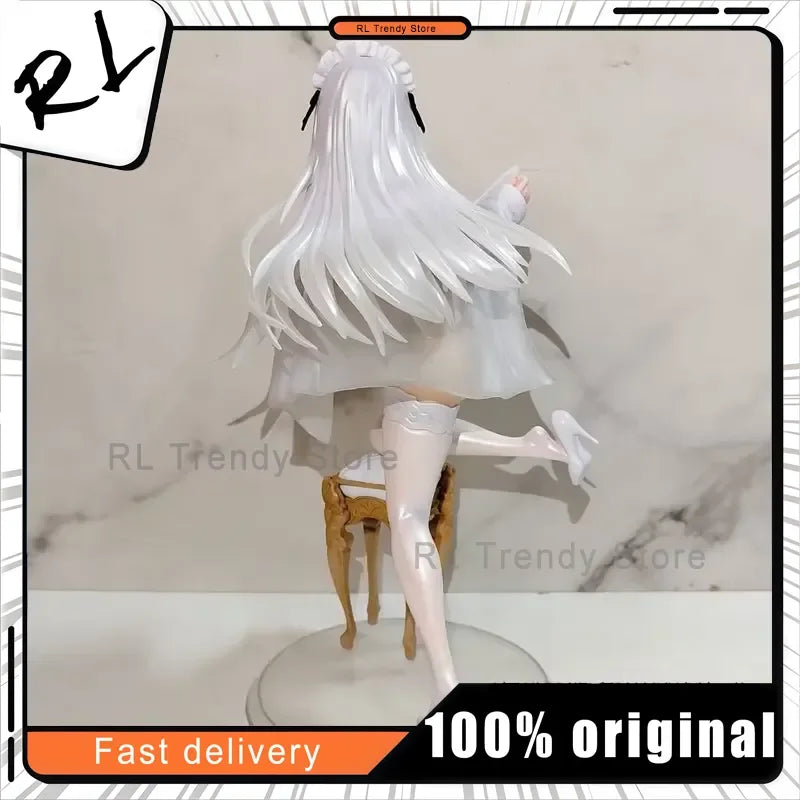 26cm Anime Girl Chair Kneeling Pose Action Figure Model Statue for Desktop Decoration Collectible Robot Toy