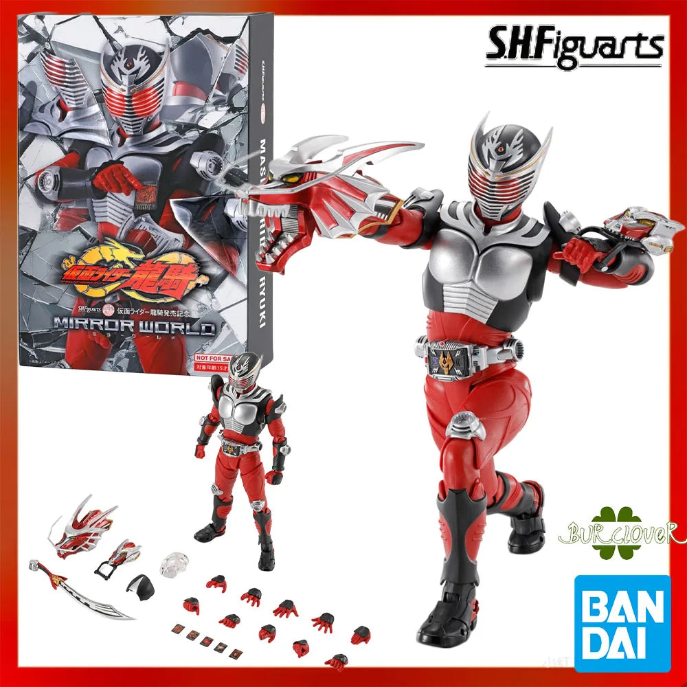 In Stock Bandai Original S.H.Figuarts Series Real Bone Carving Kamen Rider Ryuki Action Figure Collectible Model, a Gift for Kid