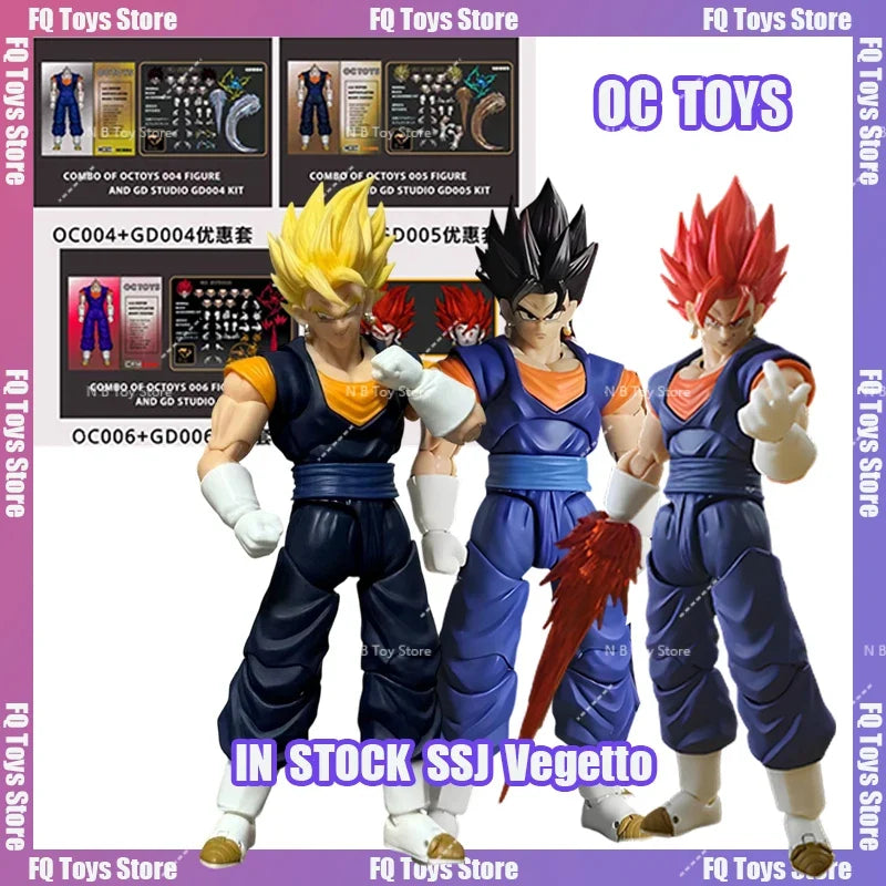 OC Toys Dragon Ball SHF Super Saiyan SSJ Veggetoo Son Goku Vegito 3.0 Figure Body Anime Action Figures Models Gifts Toys