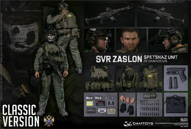 In Stock DAMTOYS 78093 1/6 Russiam SVR Zaslon in Damascus Soldier Figure Classic Ver. 12'' Male Action Figure Doll Full Set Toy