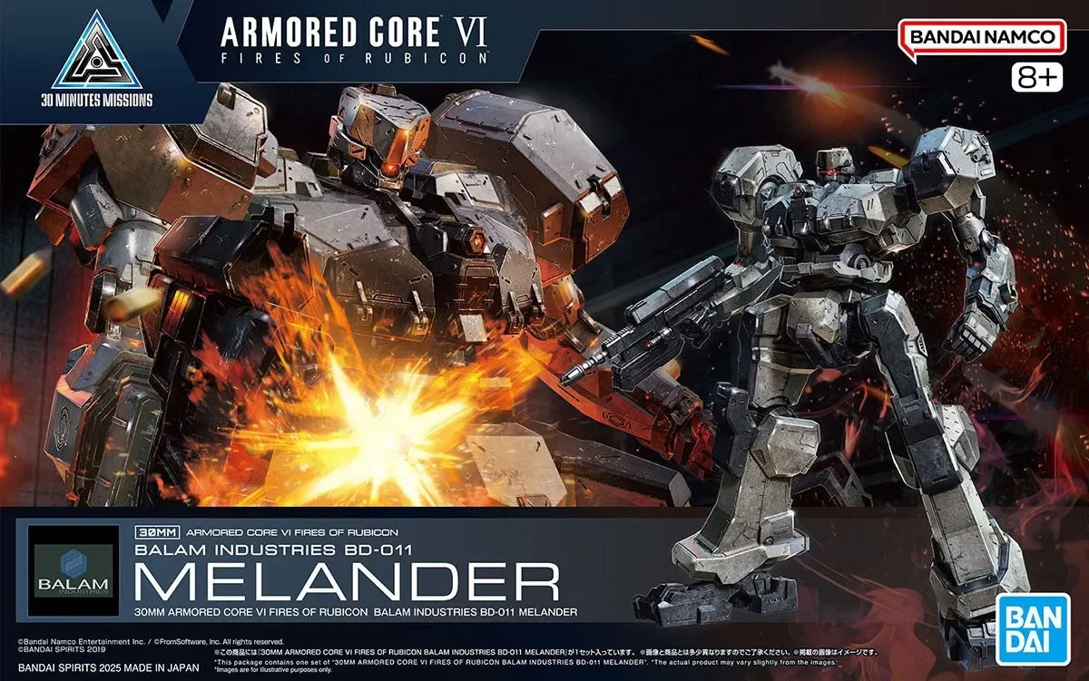 Bandai Genuine 30MM ARMORED CORE VI NIGHTFALL STEEL HAZE BD-011 MELANDER Liger Tail CC-2000 ORBITER Anime Figure Assembly Model