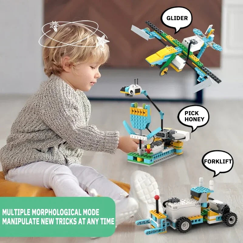 STEM Educational Building Blocks Kit Programmable Robot Brick High-Tech Steam Puzzle Assembly for Early Science Learning