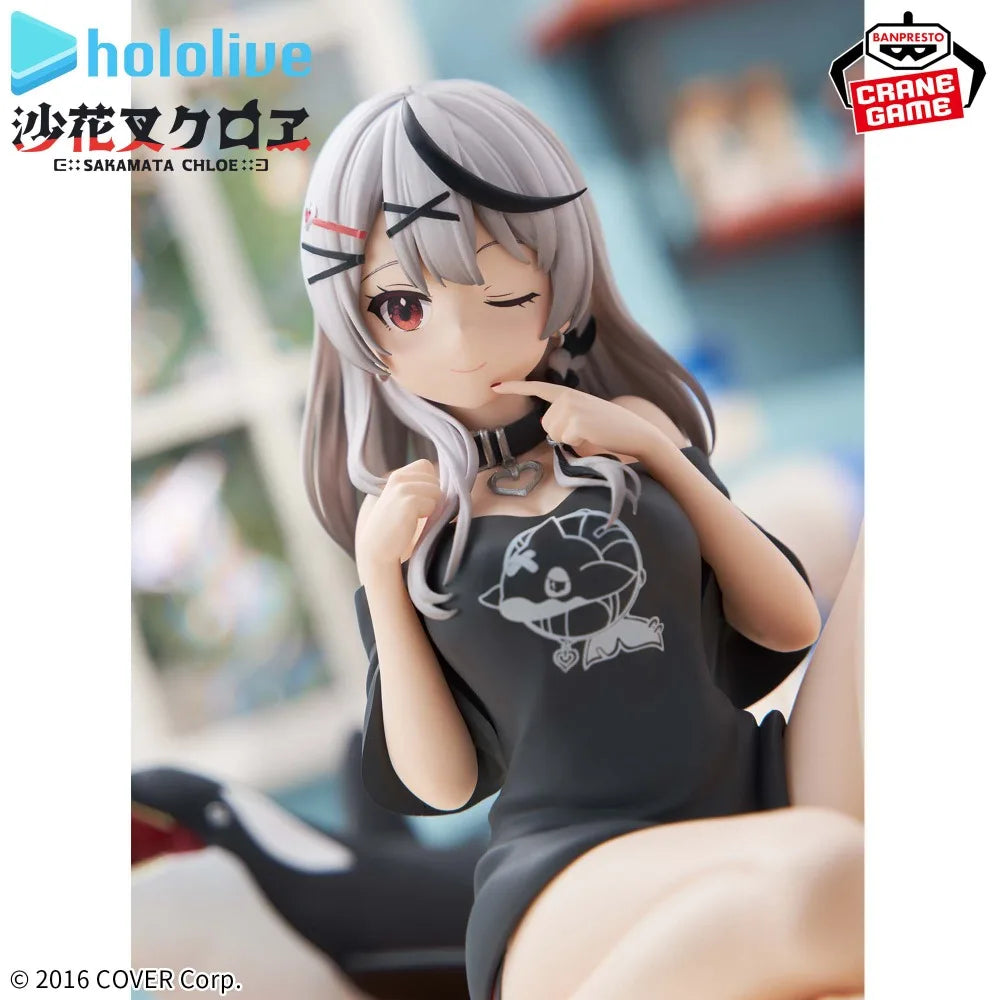 In Stock Bandai Original Genuine Banpresto Virtual Idol Hololive Sakamata Chloe Relax Time 12cm Model Toy Figures Birthday Gift