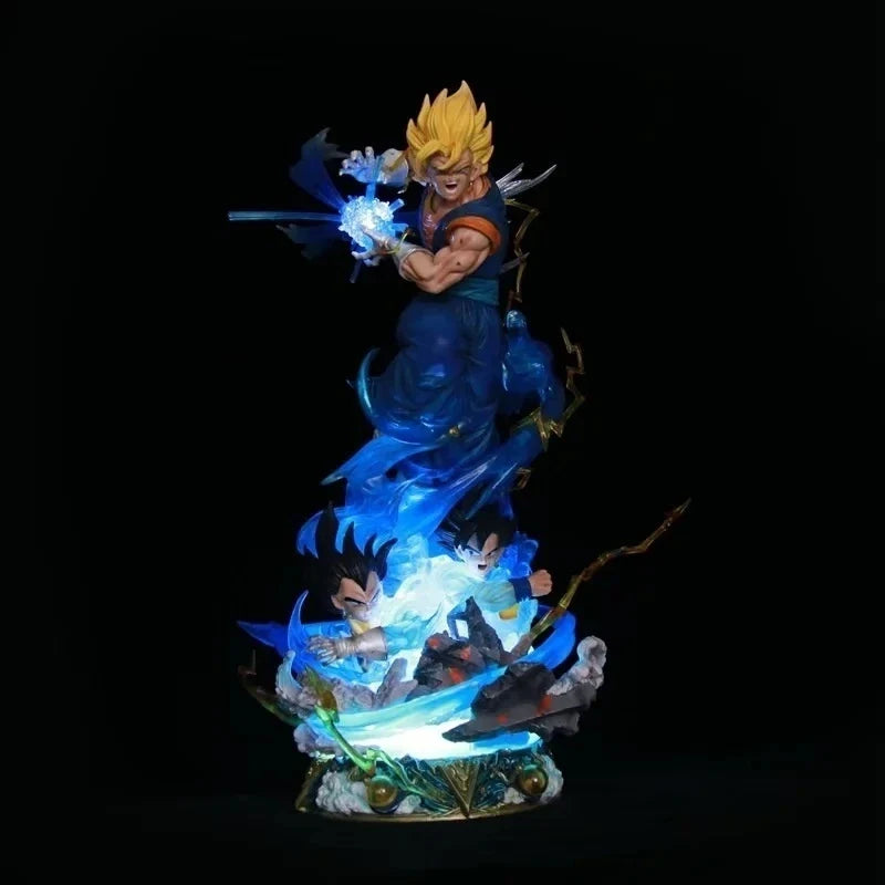 46cm Dragon Ball Vegetto Combat Posture Japan Anime Figure Model Statue Boys Collection Desktop Decoration Ornament Toy Gifts