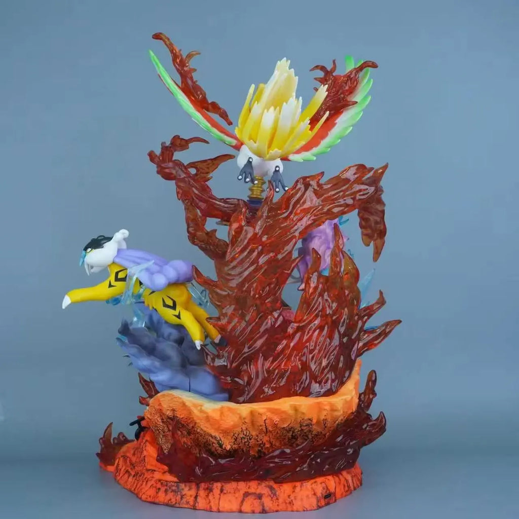 39cm New Pokemon Anime Figure Three Sacred Perimeter PVC Model Scene Statue Desktop Decoration Ornaments Kids Birthday Gifts Toy
