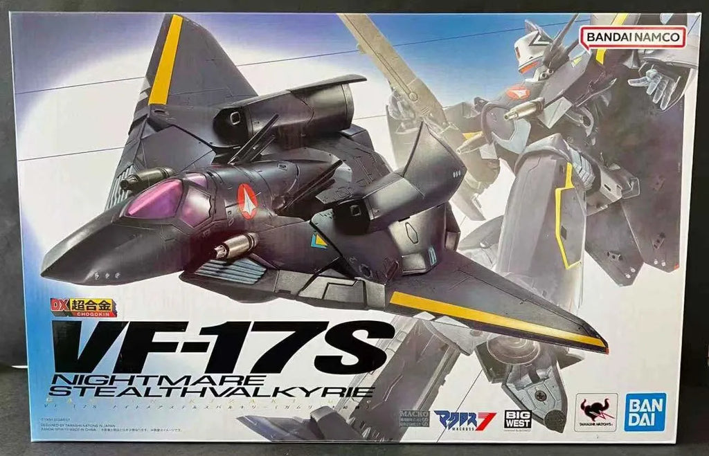 Offiziell lizenziert BANDAI DX CHOGOKIN VF-17S Nightmare Stealthvalkyrie Figur Anime Action Macross 7 Modell Spielzeug