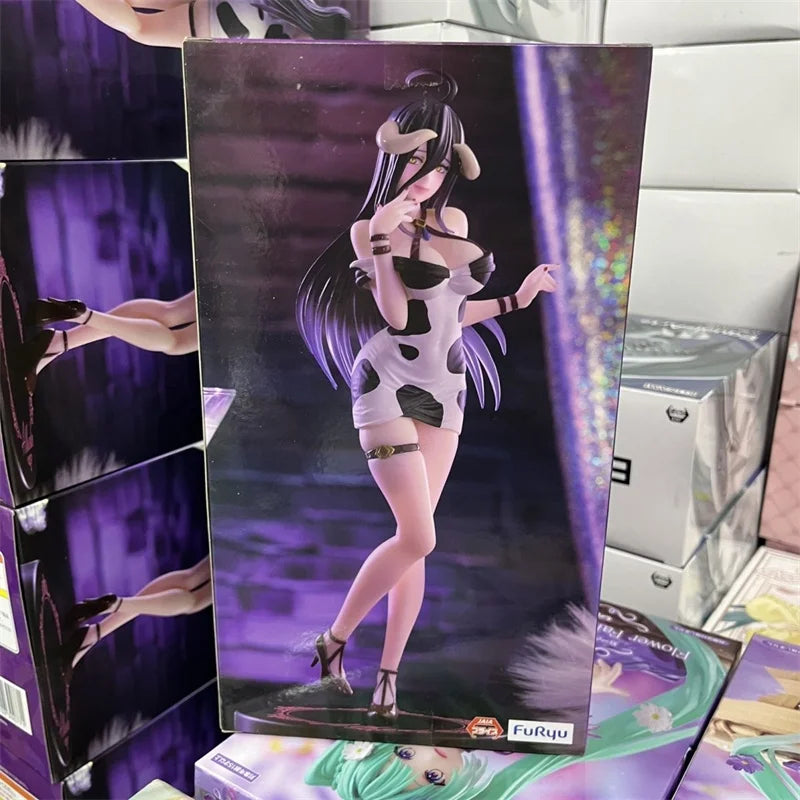 Original FuRyu Trio-Try-iT Figure Overlord Albedo Mini Dress, Cow Print Ver. Garage Kit Collection Series Anime Figure toy