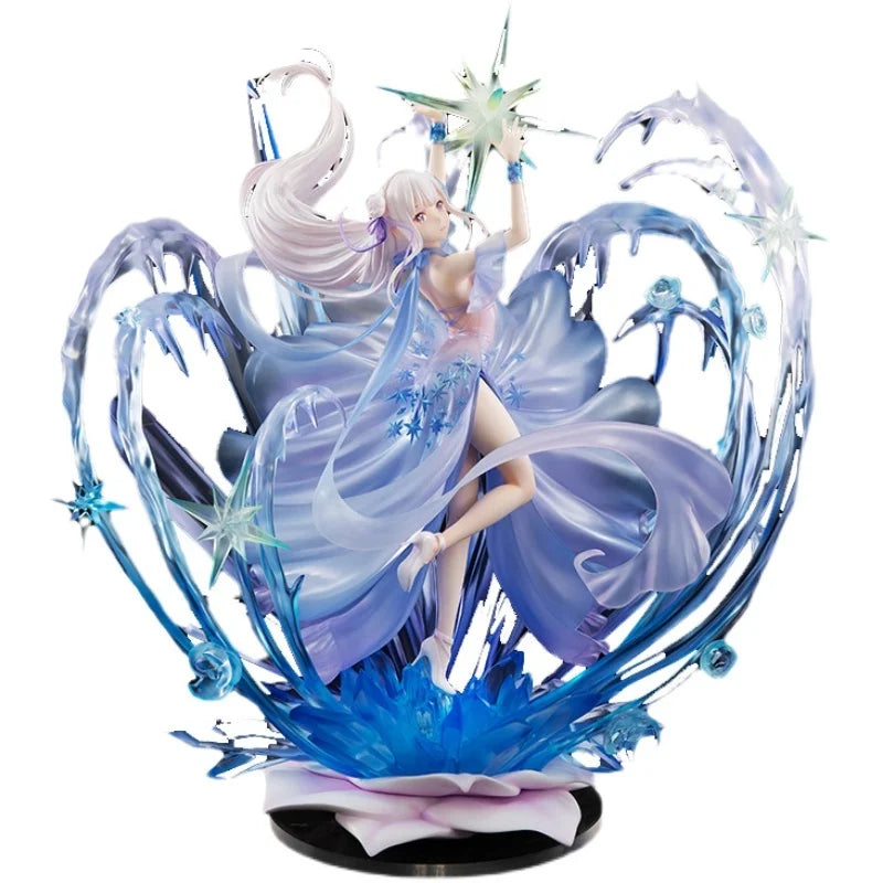 Re:Zero Starting Life In Another World Emilia Crystal Dress H34.7cm W32.6cm D27.2cm 1/7 Anime Figure Anime Peripherals Statue