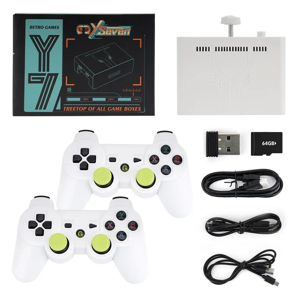 Y7 4K Video Game Console Linux System LPDDR4 2GB TV Box with Wireless Controller Retro Games Compatible with Android
