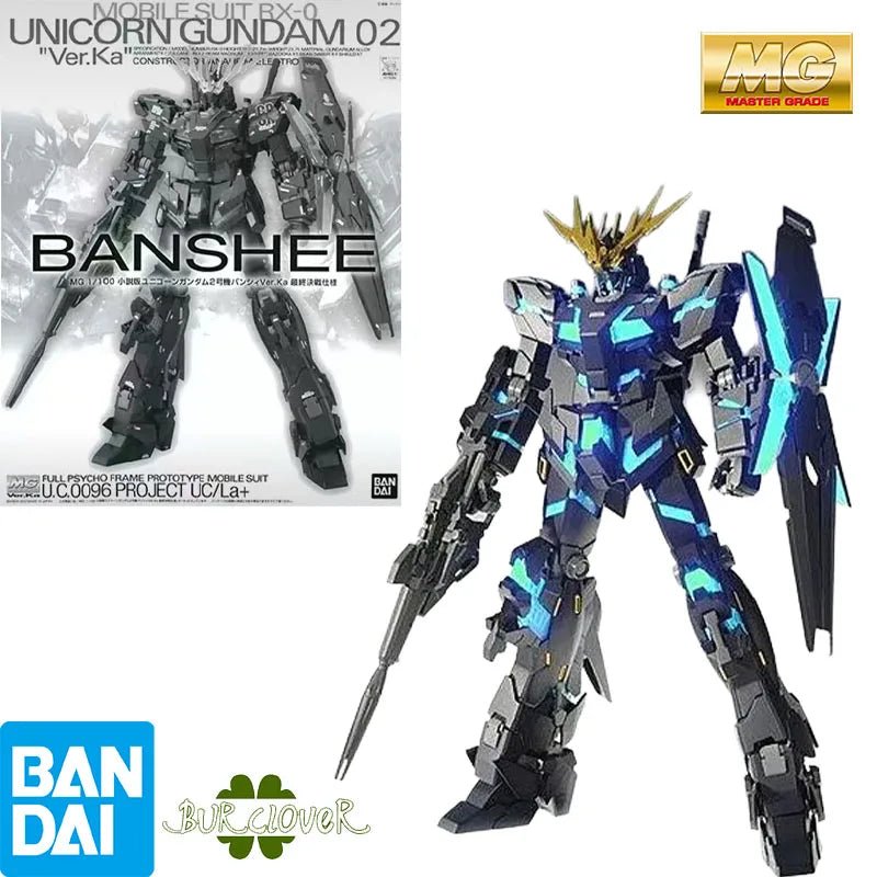 Bandai Original MG Unicorn Unit 2 Banshee Gundam RX-0 1/100 Anime Action Figure Assembly Model Toys Gifts For Children GUNDAM
