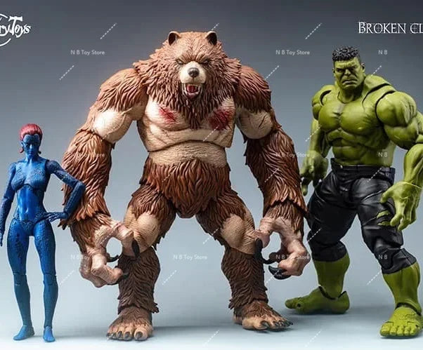 In Stock Adventurers World Brown & White Bearkin Warrior Shardclaw Articleized Action Figure Model Toy