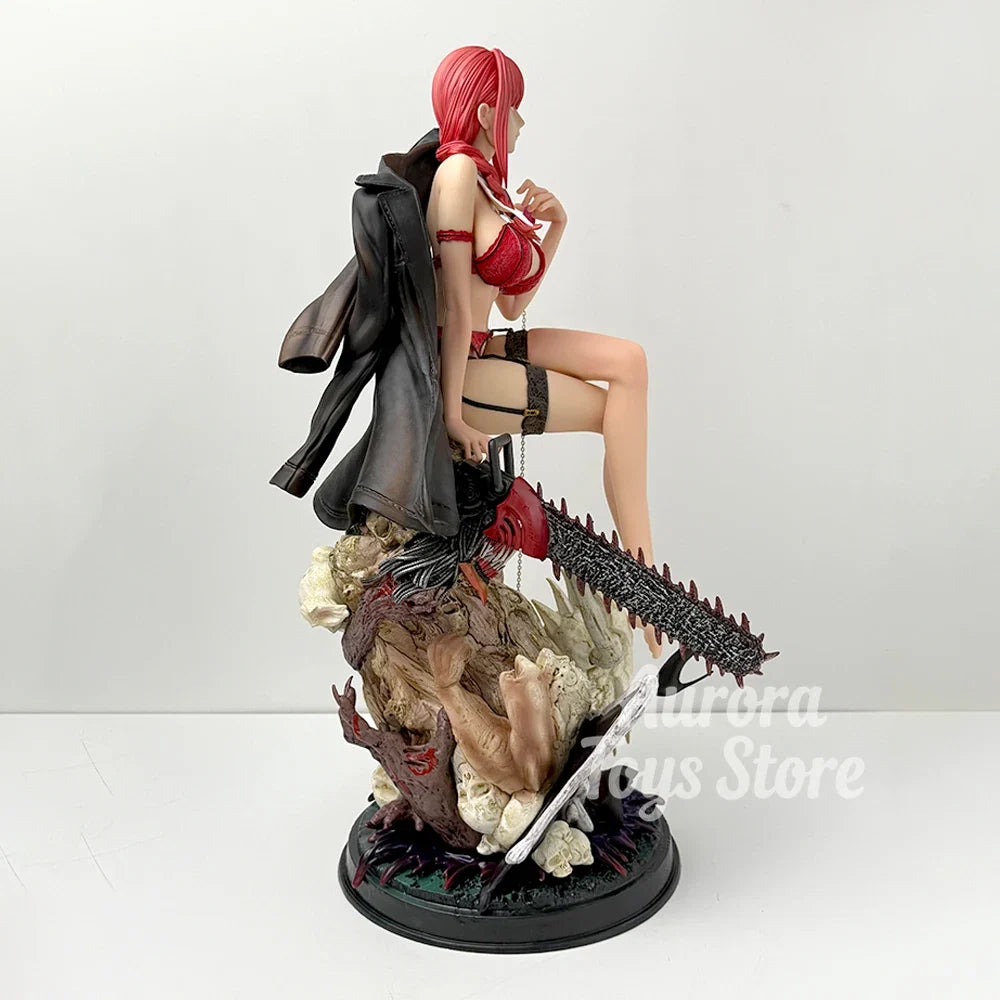 46cm/18.11in Anime Chainsaw Man Figure Makima Action Figures Pvc Statue Desktop Ornamen Collection Model Toys Gifts
