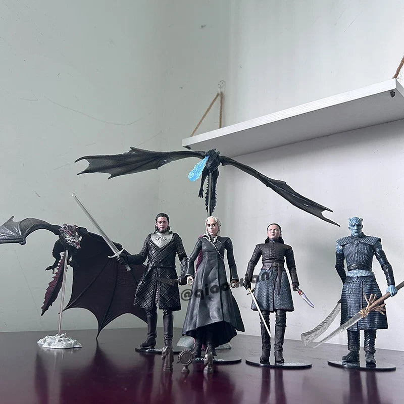 Jon Snow Night King Daenerys Targaryen Frost Wyrm Viserion Black Ice Dragon Rhaegal Action Figure Model Toys Desktop Decoration