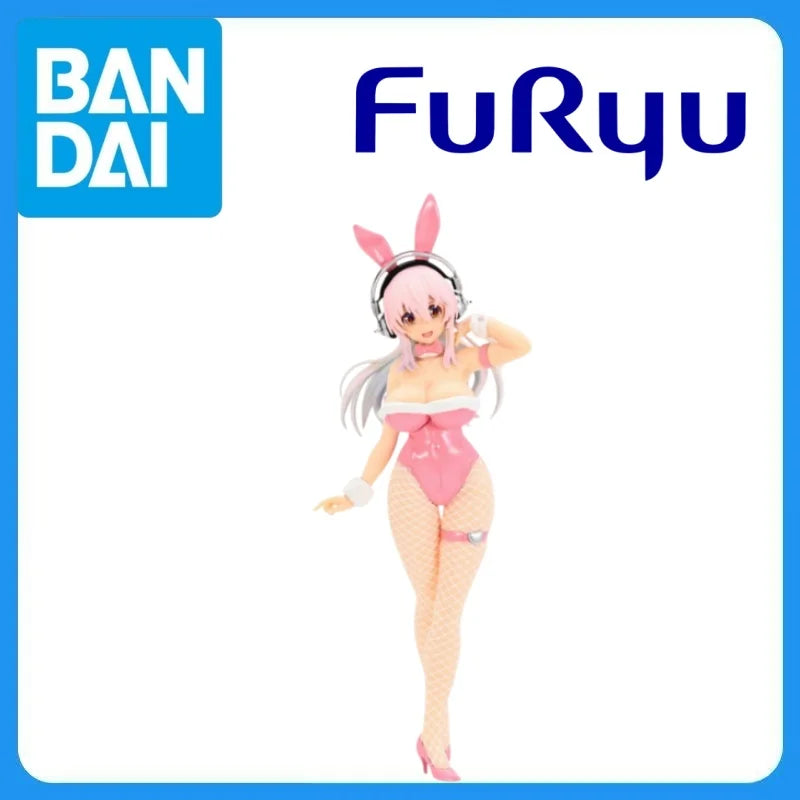 In Stock Genuine FuRyu SoniComi (Super Sonico) Sonico BiCute Bunnies Pink Rabbit Ver Anime Figure Garage Kit Anime Cartoon