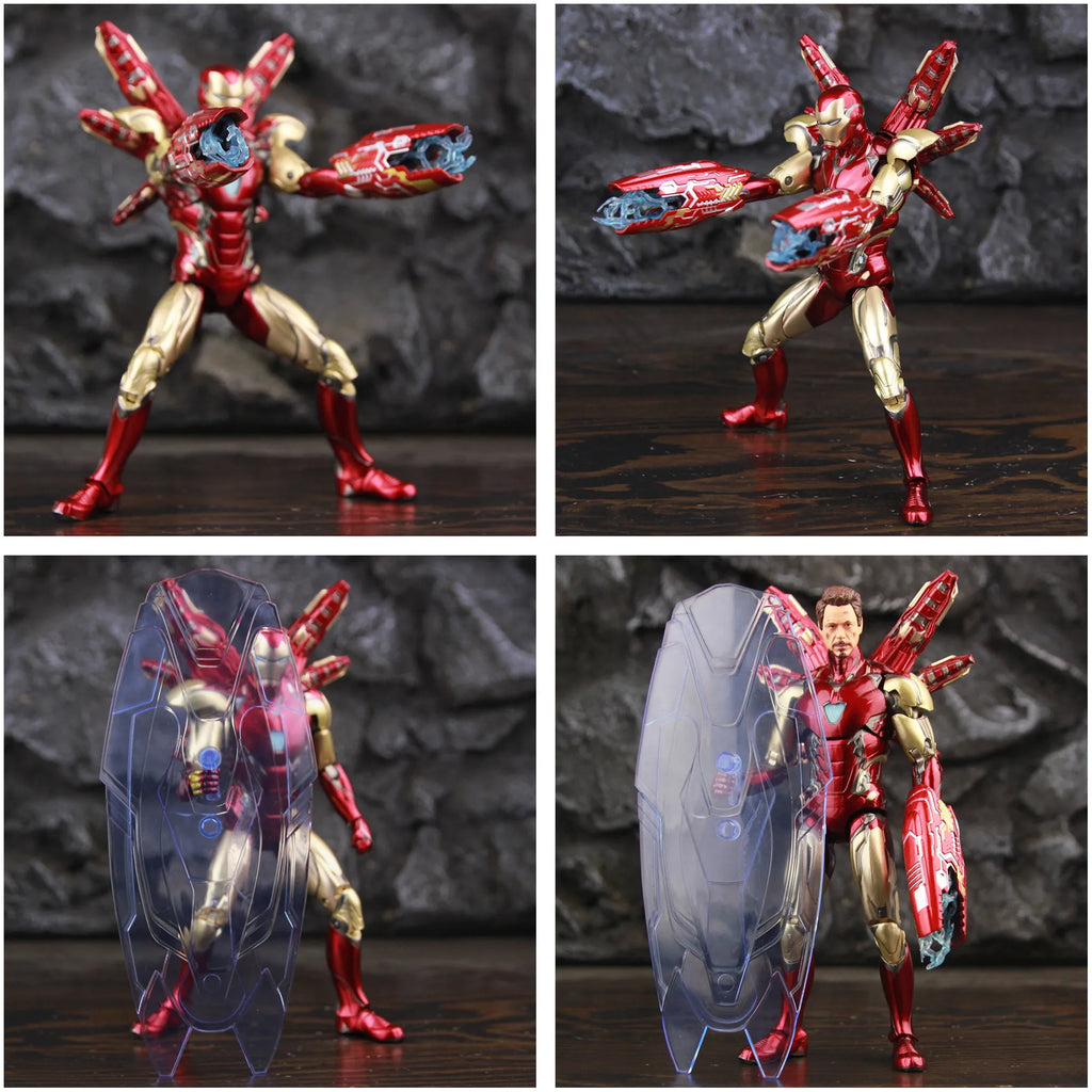 ZD Toys Marvel Iron Man MK85 2.0 LED 7" Action Figure The Infinity SAGA Mark LXXXV 1.0 Mark 85 Hologram Shield Nano Weapons Doll