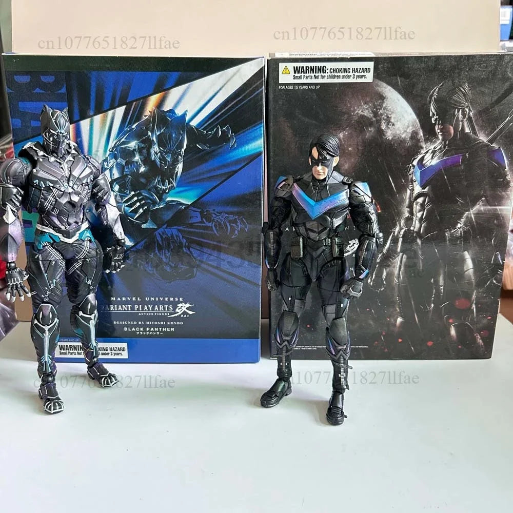 Play Arts Kai Black Panther The Avengers The Dark knight Night Wing PVC Action Figure Model Toys Joint Movable Cool Room Decor