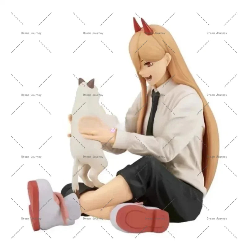 Bandai Genuine Chainsaw Man Anime Figure Denji Power Action Figure Toys for Boys Girls Kids Christmas Gift Collectible Model