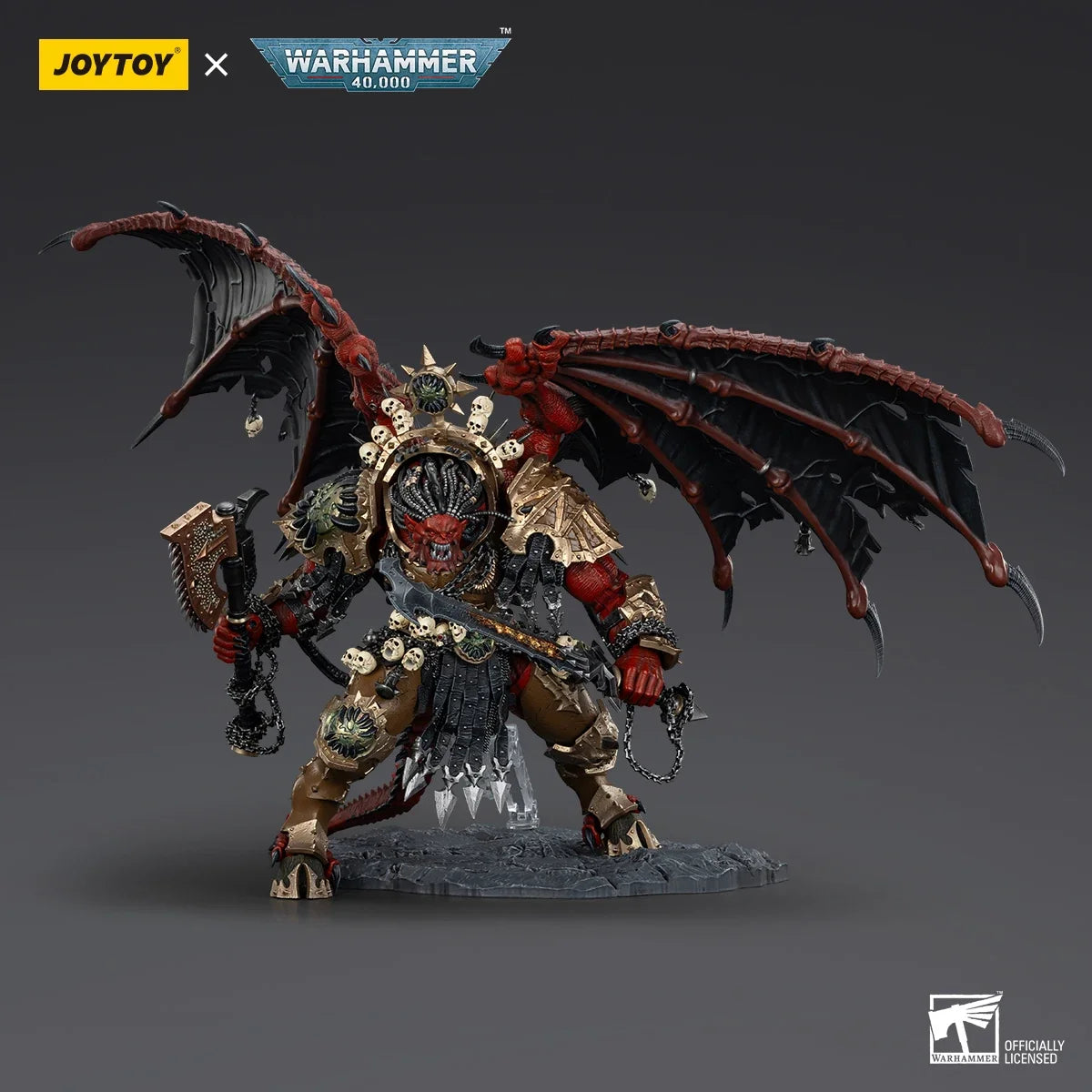 JOYTOY Warhammer 40K 1/18 Scale World Eaters Angron Daemon Primarch of Khorne 38CM Action Figure Model Toys 2025 Version