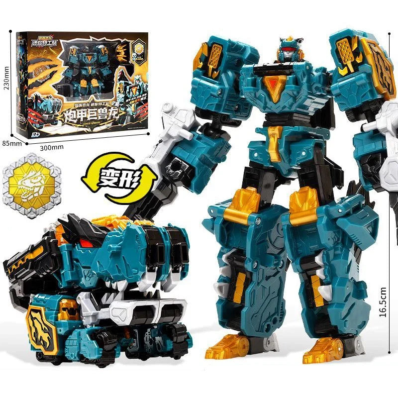 MiniForce Dinoid Warrior Transformation Robot Dinosaur Model REX KAISER Mini Force Deformation Headbot Giganoto Dino Toys