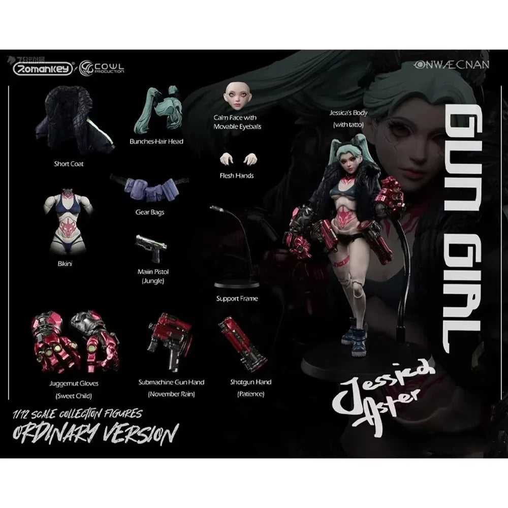 1/12 Romankey X COWL GUN GIRL Jessica Aster Repair ver. Action Figure Toys For Boys /Girls /Kids /Christmas Gift Model Ornaments