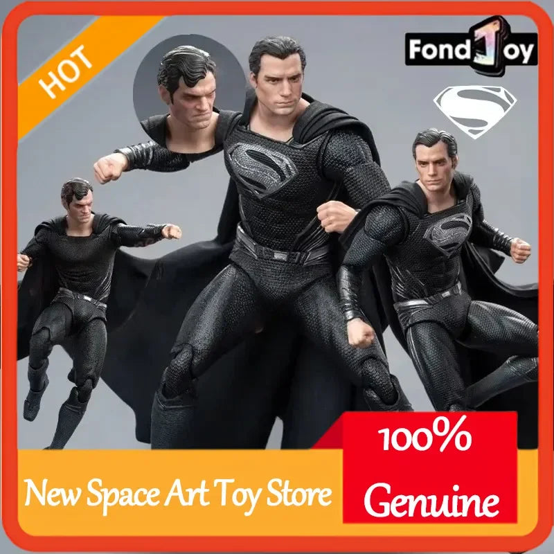 Genuine FondJoy Black Superman 2.0 Action Figure DC Zack Snyder'S Justice League Figures 1/9 Super Man PVC Model Doll Toy Kid