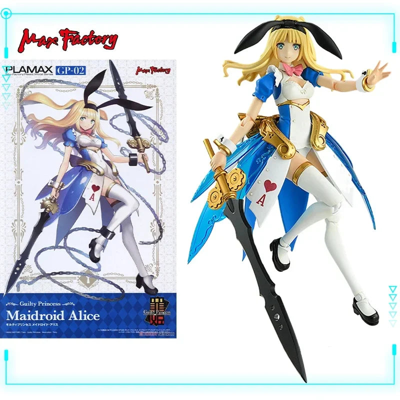 Max Factory Echtes Original Guilty Princess Plamax GP-02 Maidroid Alice 16cm Mobile Suit Girl Montagemodell Spielzeug Actionfiguren