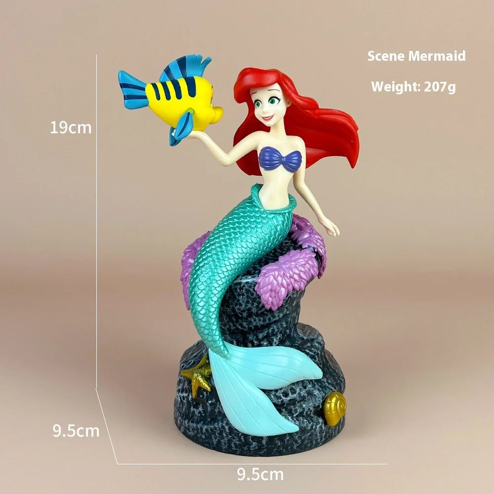 Disney Anime 19cm Little Mermaid Ariel Action Figure Toys Ariel The Princess Collection Room Car Cake Decoration Gift for Kids
