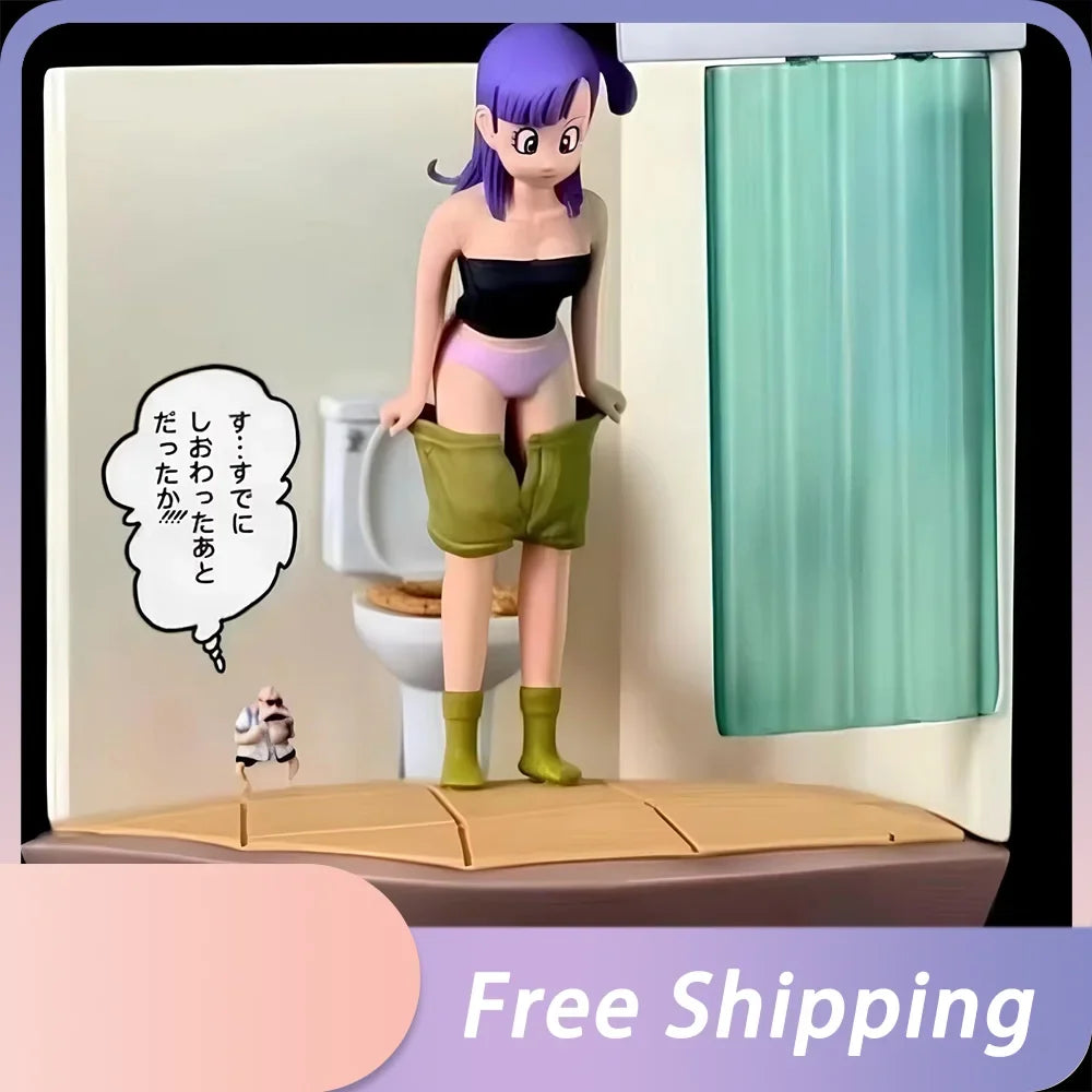 Dragon Ball Anime Figure Bulma Action Figures Master Roshi Toilet Peep Statue PVC Model Doll Collection Decor Toy Birthday Gifts