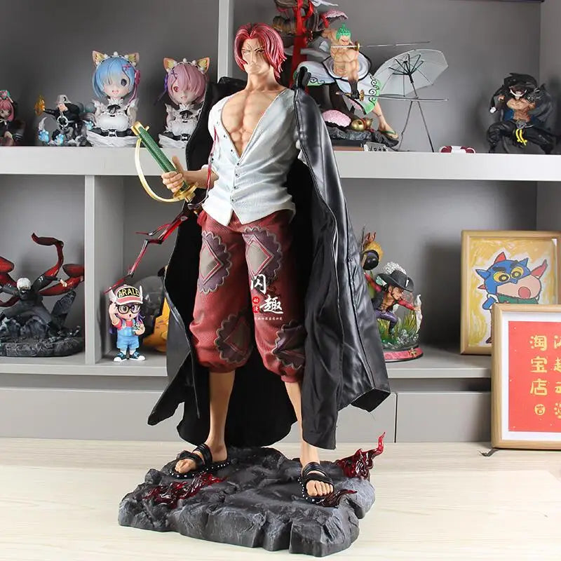 73cm One Piece Shanks Anime Figure Red Yonko Red Hair Shanks Action Figurine Model Pvc Statue Desk Decoration Kids Toy Gifts