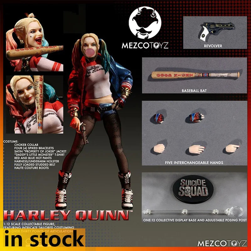 Mezco Toyz Original 1/12 Collective Suicide Team Halle Quinn Action Figure Model Toys Movable Model Ornaments Gifts for Boys