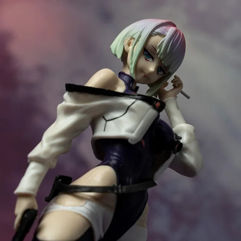 Hot 22.5cm Bandai Cyberpunk: Edgerunners Anime Figures Lucyna Kushinada Model Desktop Handmade Ornaments Decoration Boy Gifts