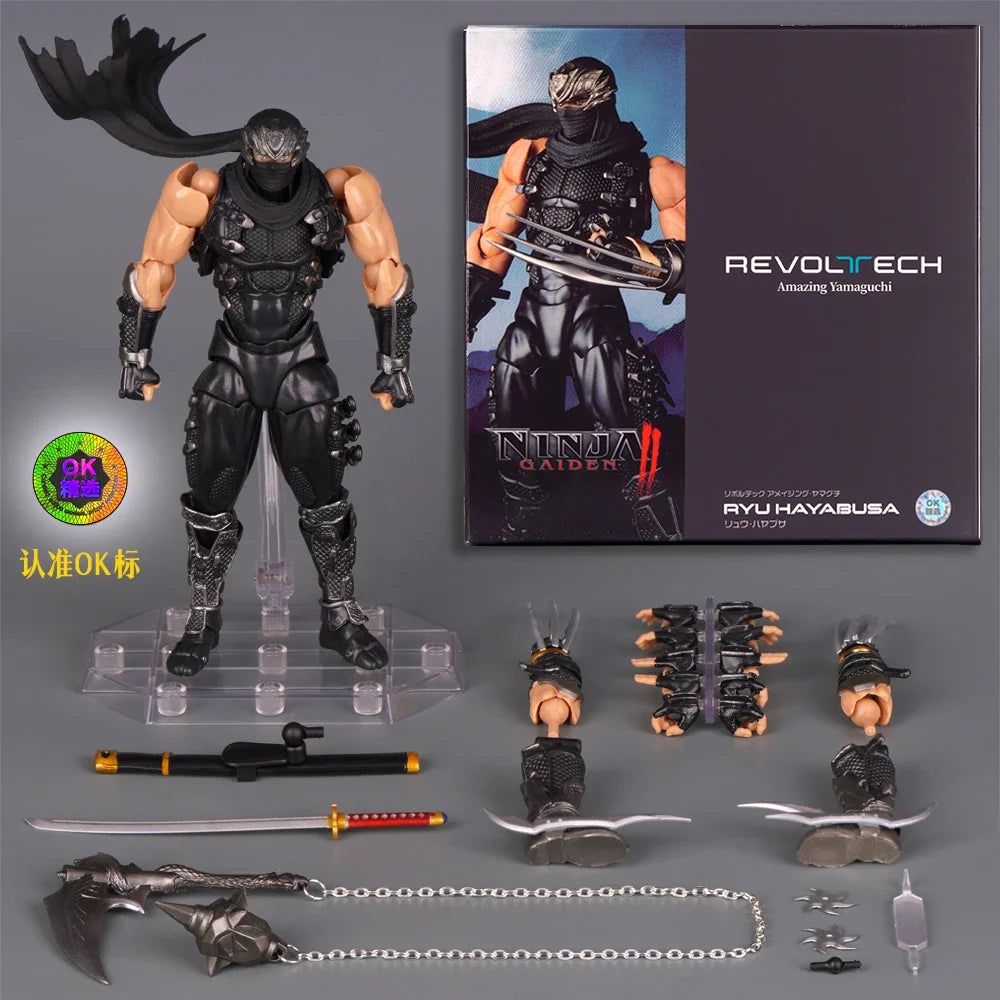 New OK version Kaiyodo Revoltech Yamaguchi Ninja Gaiden Aciton Figure Hayabusa Anime Figure Models Kit Collectible Gifts Custom