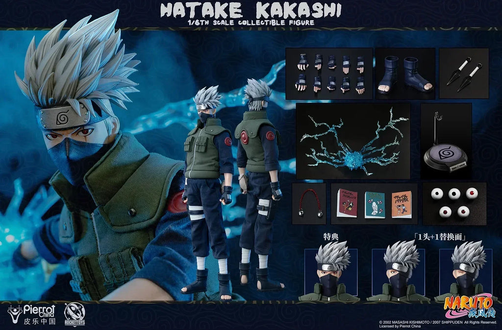 In Stock RocketToys Naruto ROC-004 Shippuden Hatake Kakashi 1/6 Scale Animation Model Action Figure Toy Collection Gift