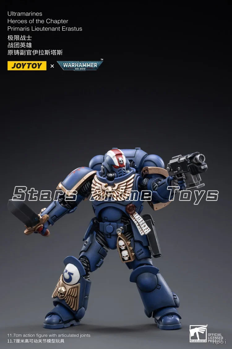 JOYTOY 1/18 Action Figure Warhammer 40k Ultramarines Heroes of The Chapter Primaris Lieutenant Erastus Model Collection Toys